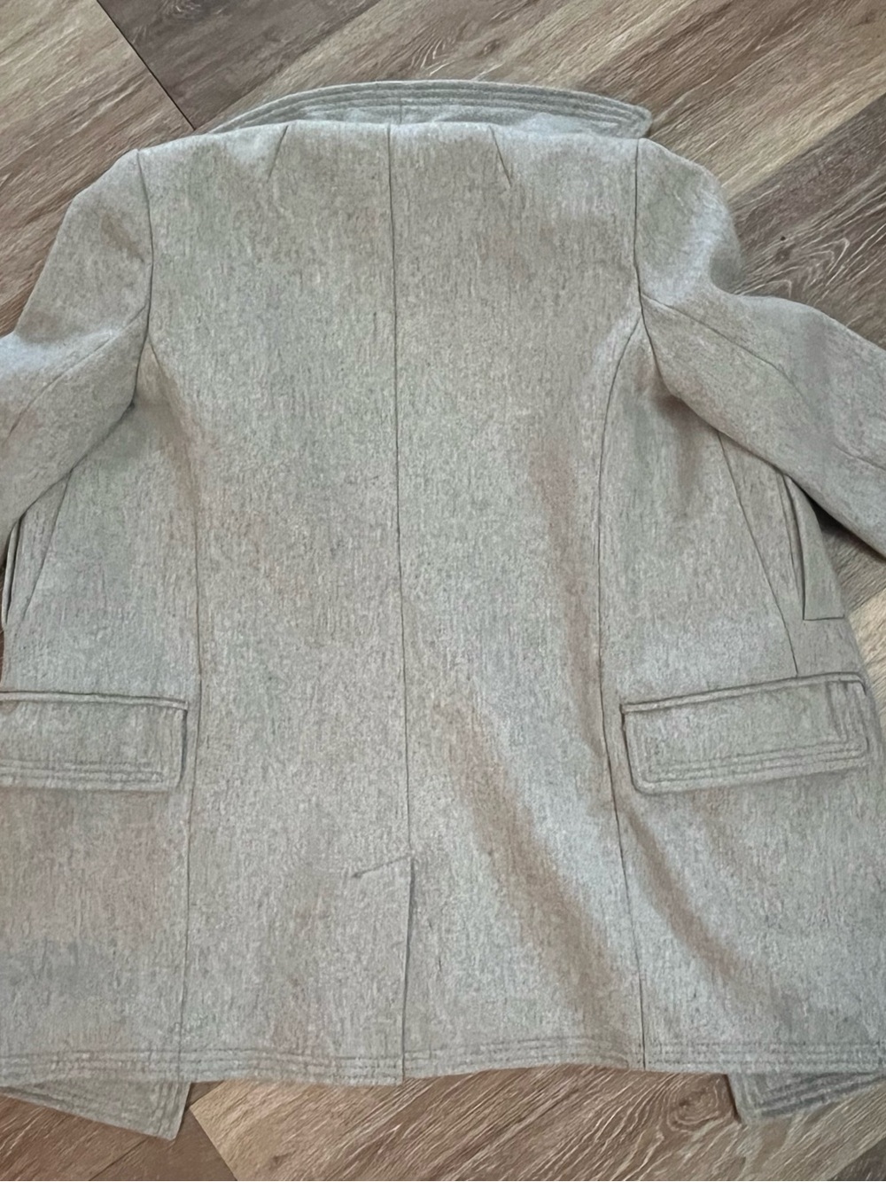 Banana Republic Womens XXS Petite Light Grey Wool Blend Double-Breasted Peacoat - Picture 11 of 15